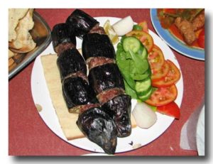 パトゥルジャン・ケバブ　茄子と挽肉の串焼き定食