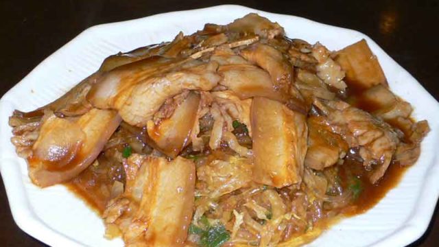酸菜扣肉粉 suan cai kou rou fen [漬物、バラ肉、春雨の炒め煮]